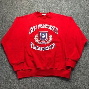 Vintage Signal Sports San Francisco California Sweatshirt Red Crewneck Mens XL